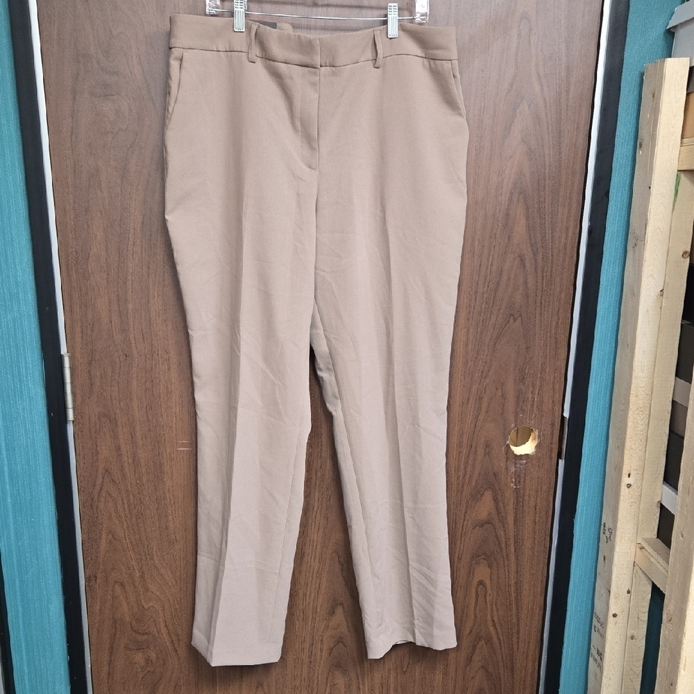 Hilary Radley Size 16 Beige Straight Leg Trouser Pants
